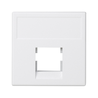 IT/telefoninė jungtis, K45, „Keystone“, vienguba be dangtelio, plokščia, universali, 45×45 mm, gryna balta (Pure white)