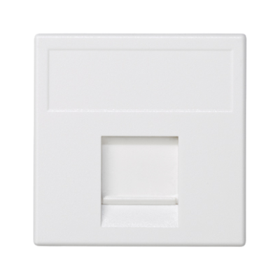 IT/telephone plague, K45, Keystone, Single Flat Universal With cover, 45×45mm, pure white