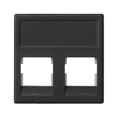 IT/telephone plague, K45, Keystone, Double Without cover Flat Universal, 45×45mm, black
