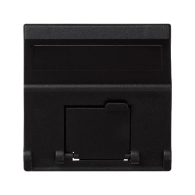 IT/telephone plague, K45, For MD adapters, Single Angled With covers, 45×45mm, black