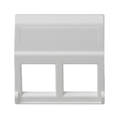 IT/telephone plague, K45, For MD adapters, Double Without cover Angled, 45×45mm, pure white