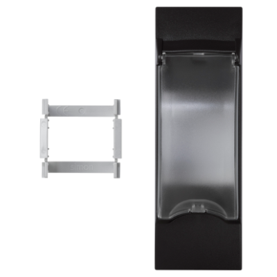 Plate with lid, K45, for OFIBLOK, ALK, CABLOPLUS, CABLOMAX for 2-pole equipment, 135×45mm, black