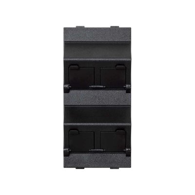IT/telefonų jungtys, CIMA, skirti MD adapteriams, keturgubos kampinės su dangteliais, 108×52 mm