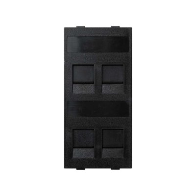 IT/telefonų plokštelės, CIMA, Keystone, keturgubos plokščiosios „Universal“ su dangteliais, 108×52 mm