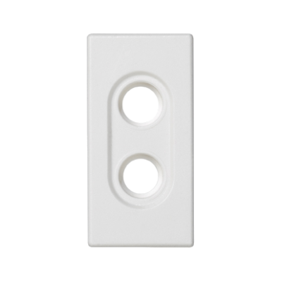 Plate, K45, Empty, for 2× RCA (CINCH), 45×22.5mm, pure white