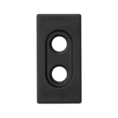 Plokštelė, K45, tuščia, skirta 2× RCA (CINCH) jungtims, 45×22,5 mm, juoda