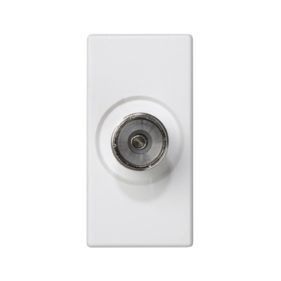 Plate, K45, TV female, 45×22.5mm, pure white