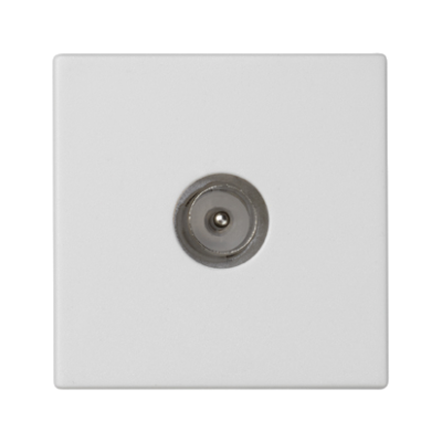 Plokštelė, K45, TV kištukas, 45×45 mm, gryna balta (Pure white)