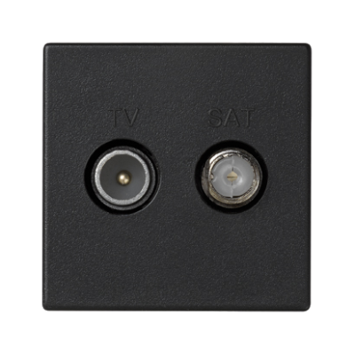 Aerial sockets, K45, TV-SAT, Frequency: 5MHz÷2400MHz, 45×45mm, black