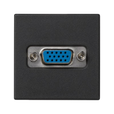 Plate, K45, VGA (D-SUB 15), 45×45mm, black