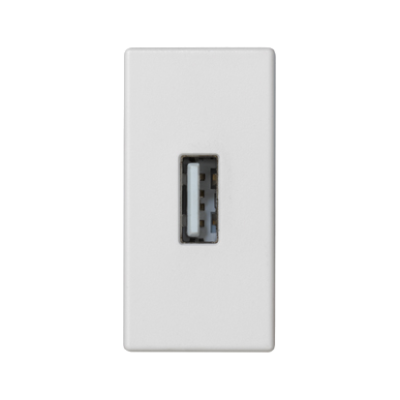 Plate, K45, USB type A, 45×22.5mm, pure white