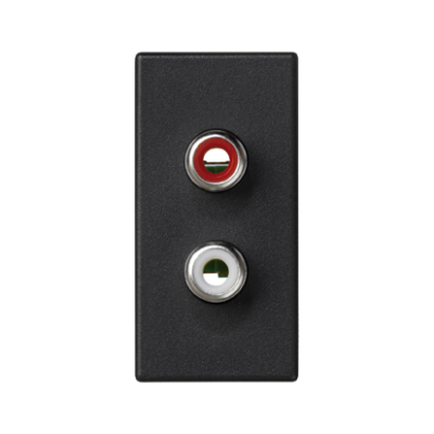 Plate, K45, 2x RCA (CINCH), 45×22.5mm, black