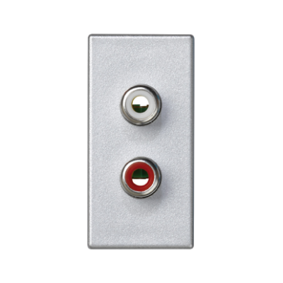 Plokštelė, K45, 2x RCA (CINCH), 45×22,5 mm, aliuminis