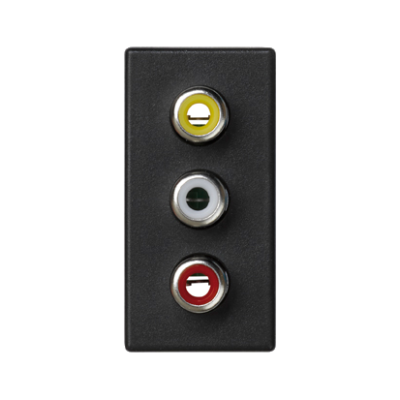 Plate, K45, 3× RCA (CINCH), 45×22.5mm, black