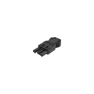 Female plug, GESIS®, 3-pole connector, 16A, 250V, black