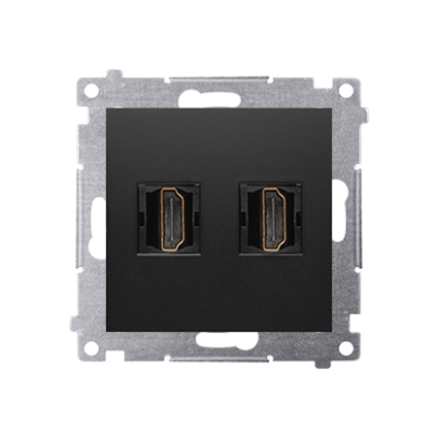 Simon 54 HDMI double socket, black matt