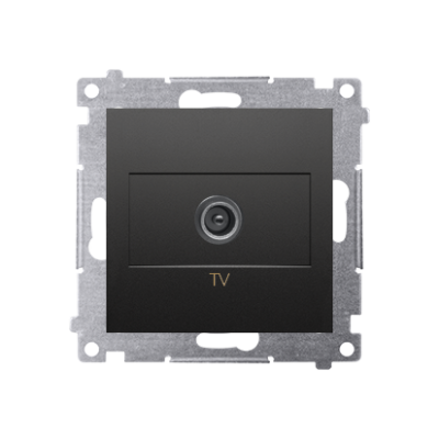 Simon 54 single TV socket final, black matt