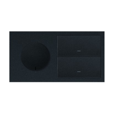 Double IP44 panel: 1 socket + 2 keys