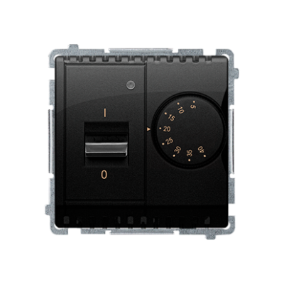 Simon Basic temperature regulator with inner detector, black matt