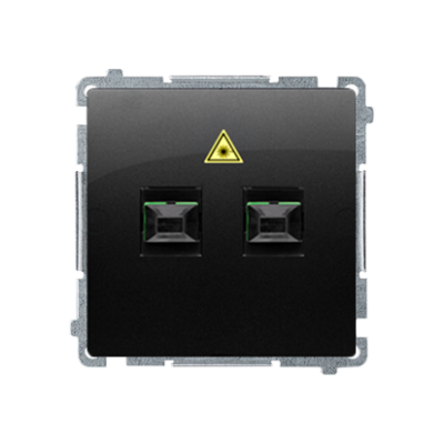 Simon Basic double fiber optic sockets, black matt