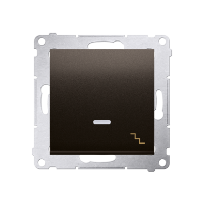 Simon 54 two-way switch with LED illumination, (module), 10AX, quick connection, bronze matt, metalic