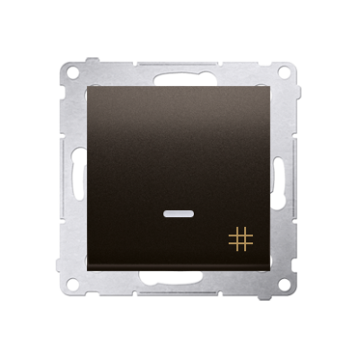 Simon 54 interdediate switch with LED indicator light, (module), 10AX, quick connection, bronze matt, metalic
