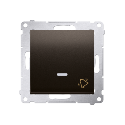 Simon 54 "Bell" push button with LED indicator light, (module), 10AX, quick connection, bronze matt, metalic