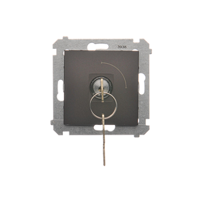 Simon 54 single switch with a key - 2 positions "0-1", 5A, bronze matt, metalic