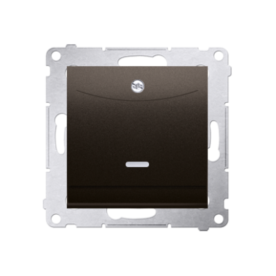 Simon 54 hotel room switch with indicator light, 10A, 2A, bronze matt, metalic