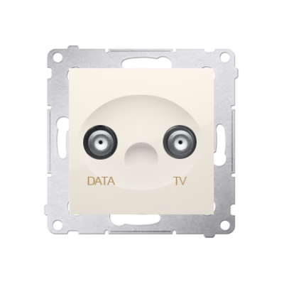 Simon 54 „TV-DATA“ antenos lizdas, silpninimas: 5 dB, kreminė balta