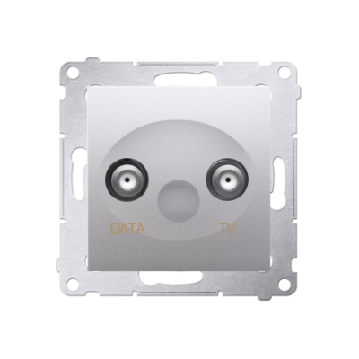 Simon 54 TV-DATA aerial socket, atten.: 5dB, silver matt, metalic
