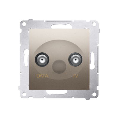Simon 54 TV-DATA aerial socket, atten.: 5dB, gold matt, metalic