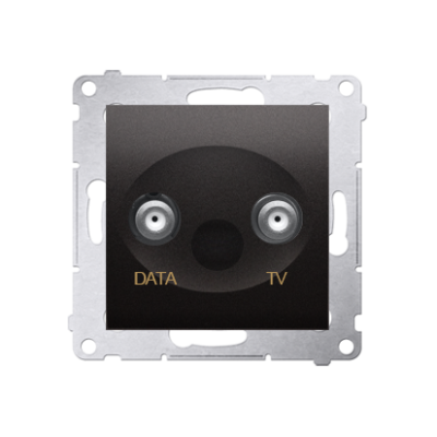 Simon 54 TV-DATA aerial socket, atten.: 5dB, anthracite, metalic