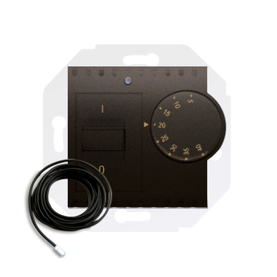 Simon 54 temperature regultor with outer sensor, bronze matt, metalic