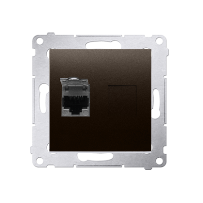 Simon 54 single shielded computer socket RJ45 category 6 with anti-dust cover, (module), bronze matt, metalic