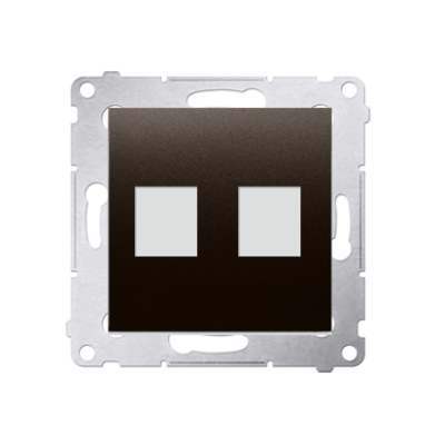 Simon 54 double Keystone flat IT/telephone socket cover, (module), bronze matt, metalic