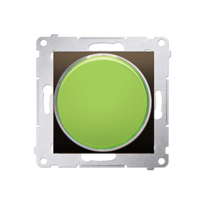 Simon 54 LED light indicator - green light, bronze matt, metalic