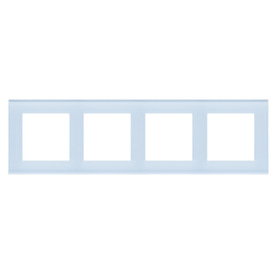 Simon 55 Nature quadruple frame, glass, frosted blue glass