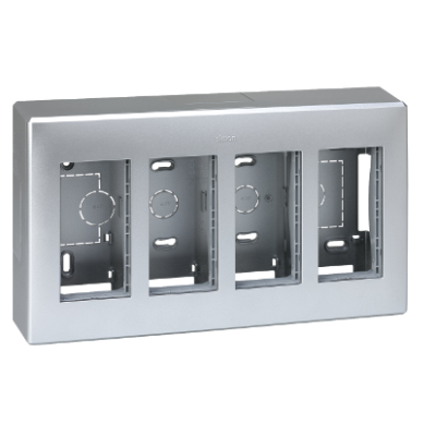 Surface mounted box, Simon 500, 4×S500, 8×K45, aluminum