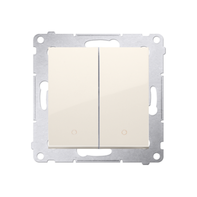 Simon 54 double 2-pole switch, (module), 16AX, Screw, cream white/electro white