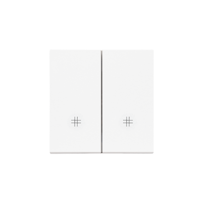Simon 55 double button for switches and push buttons, white matt