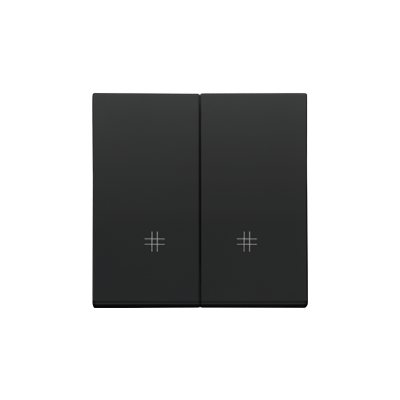 Simon 55 double button for switches and push buttons, black matt