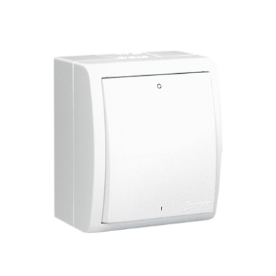 Simon Aquarius splash-proof single switch, IP54, 10AX, Screw, white