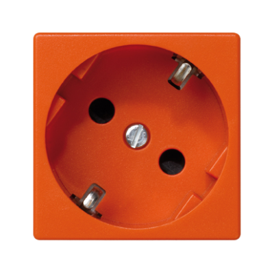 Single socket outlet, K45, SCHUKO, 16A, 250V, Screw, 45×45mm, orange