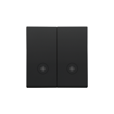 Simon 55 double button for switches and push buttons, black matt