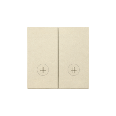 Simon 55 double button for switches and push buttons, champagne matt