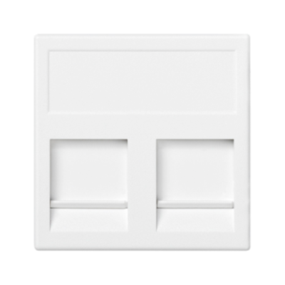 IT/telefoninė jungtis, K45, PANDUIT, dviguba plokščia su dangteliais, 45×45 mm, gryna balta (Pure white)