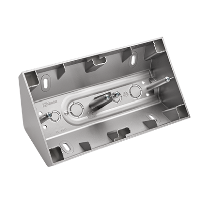 Simon 54 double surface mouted corner box, silver matt, metalic