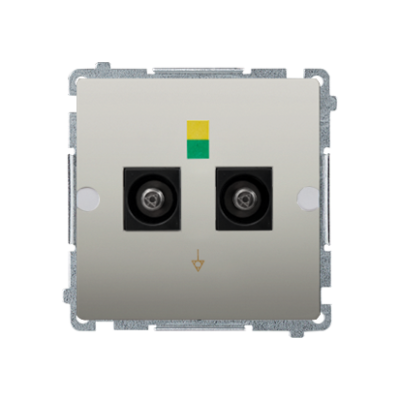 Simon Basic double equipontential socket, satin, metallized