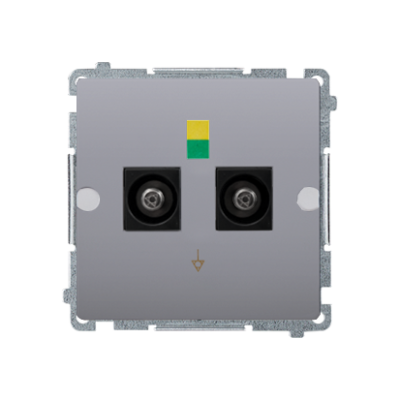 Simon Basic double equipontential socket, silver matt, metalic